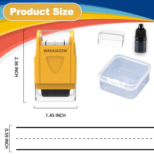 WAHXIAOSW Handwriting Lines Stamp Roller Self-Inking Line Rolling Stamps Handwriting Practice Tool for Teachers Kids Kindergarten (Yellow) - Image 2
