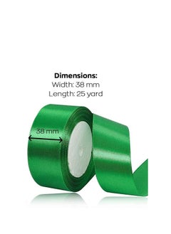 MARKQ Green Satin Ribbon, 38mm x 25yd Fabric Polyester Ribbon for Gift Wrapping, Party Favors, Wedding Decorations, Bow Making, Bouquets, Sewing Projects & Craft Supplies  - Image 2
