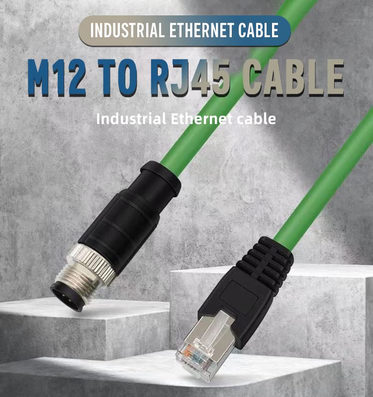 Eonvic M12 4-pin Male to RJ45 E4 Plug High Flex Cat5e Industrial Ethernet Cable Dynamic PUR - Image 3