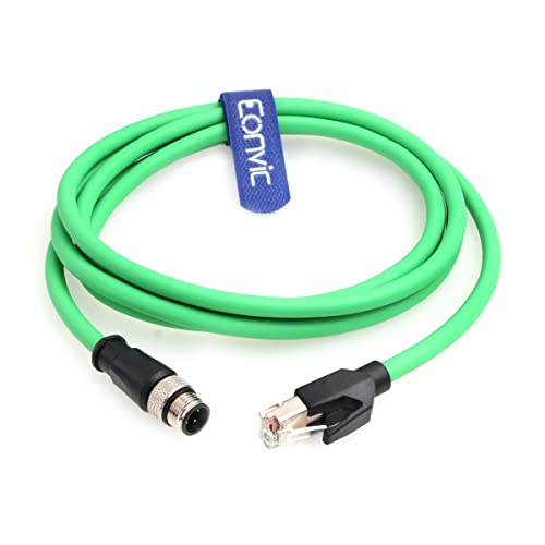 Eonvic M12 4-pin Male to RJ45 E4 Plug High Flex Cat5e Industrial Ethernet Cable Dynamic PUR - Image 1