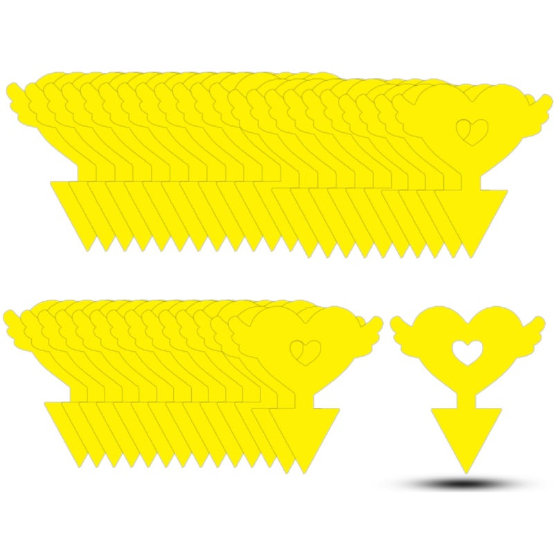 Mosqueda 36PCS Fruit Fly Sticky Traps Fungus Gnat Traps Insect Trap for Plants Kitchen Indoor Outdoor White Flies Mosquitos Fungus Gnats Flying Insects Houseplant Gifts (Love Shape) - Image 1