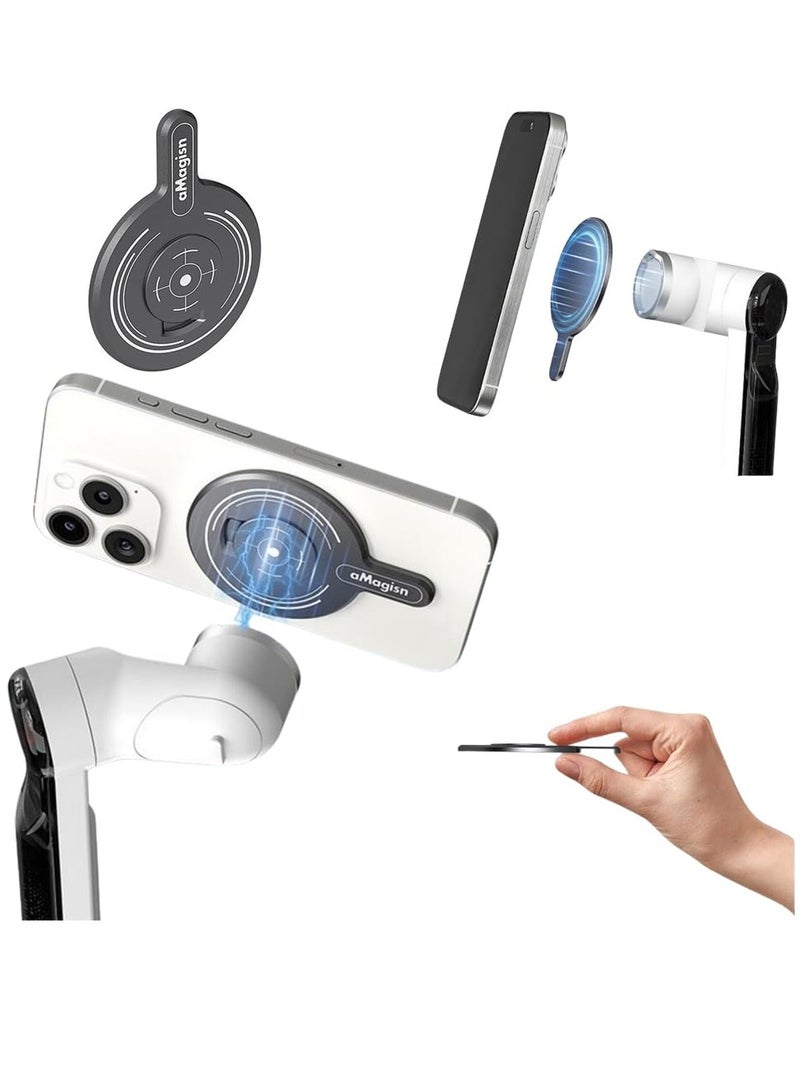 KASTWAVE ملحقات محول التركيب المغناطيسي المتوافقة، ملحقات مشبك حامل حلقي مغناطيسي، محول تركيب الهاتف/كاميرا الحركة، مثبت Gimbal للهواتف الذكية مع Insta360 Flow - Image 1