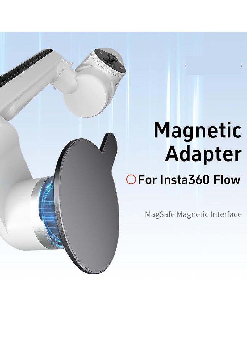 KASTWAVE ملحقات محول التركيب المغناطيسي المتوافقة، ملحقات مشبك حامل حلقي مغناطيسي، محول تركيب الهاتف/كاميرا الحركة، مثبت Gimbal للهواتف الذكية مع Insta360 Flow - Image 3