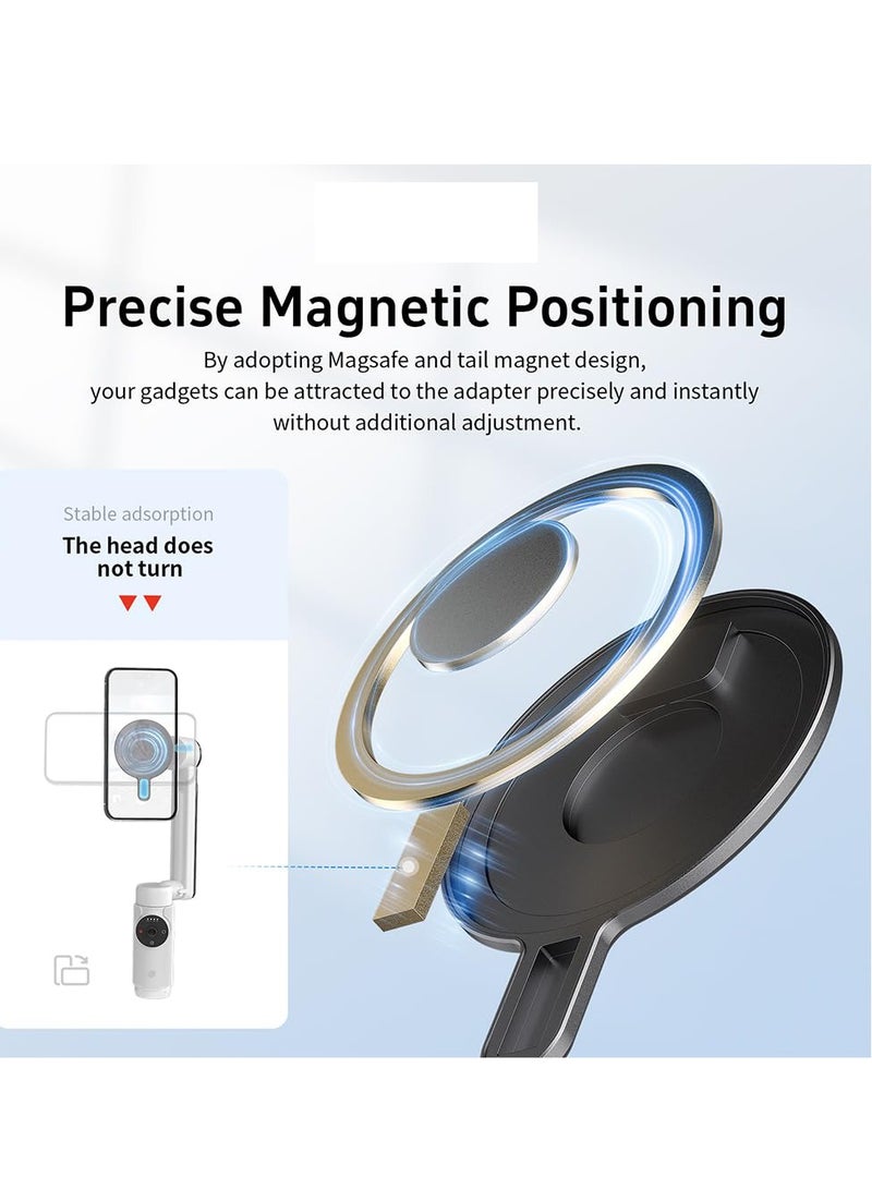 KASTWAVE ملحقات محول التركيب المغناطيسي المتوافقة، ملحقات مشبك حامل حلقي مغناطيسي، محول تركيب الهاتف/كاميرا الحركة، مثبت Gimbal للهواتف الذكية مع Insta360 Flow - Image 5