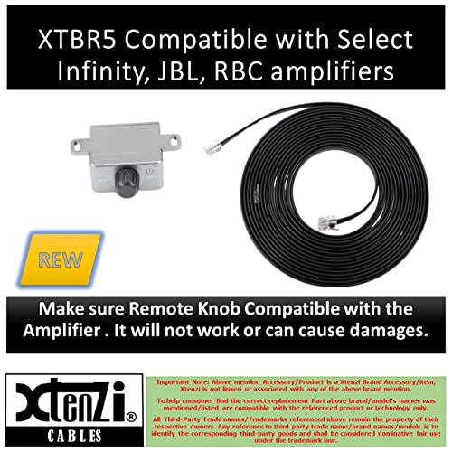 Xtenzi Amplifier Bass Volume Knob Control Remote XTBR5-BL Compatible with Select Infinity JBL RBC BassPro - Image 2