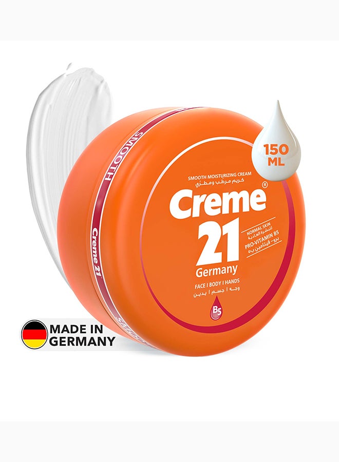 Creme 21 Smooth Moisturizing Cream | Face, Body & Hand Moisturizer with Pro Vitamin B5 | Restores Skin's Natural Moisture | Lighweight & Non Sticky | Suitable for Normal Skin | Made in Germany - Image 1