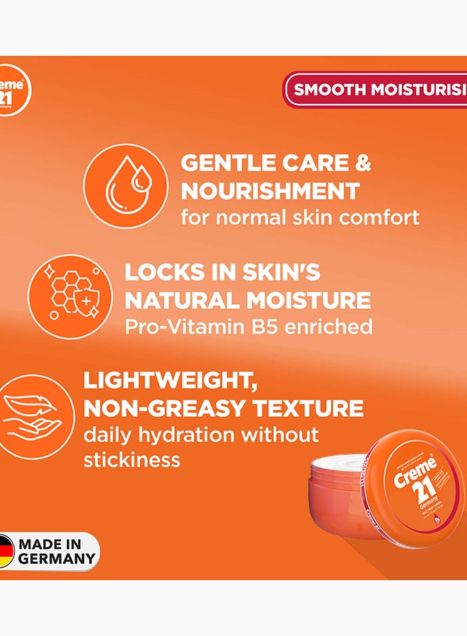 Creme 21 Smooth Moisturizing Cream | Face, Body & Hand Moisturizer with Pro Vitamin B5 | Restores Skin's Natural Moisture | Lighweight & Non Sticky | Suitable for Normal Skin | Made in Germany - Image 3