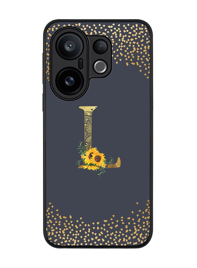 Stylizedd For vivo X200 FE / S30 Pro mini Case,Slim fit Camera Protection, Shockproof Thin Phone cover  - Custom Floral Monogram - L  (Grey )