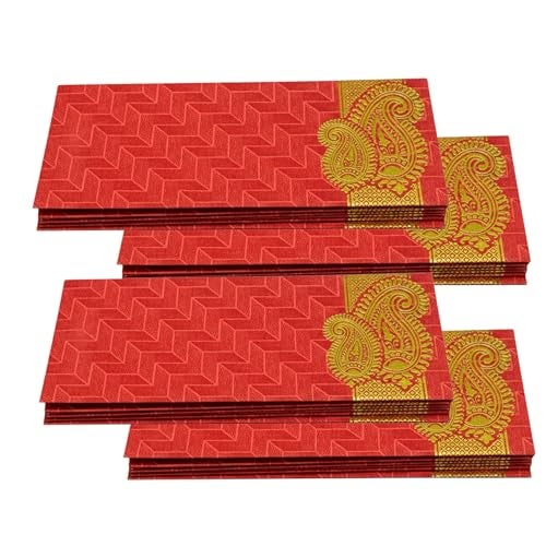 Krisah® Sagan/Shagun/Cash/Gift Paper Envelopes (Pack of 100, Red) - Image 1