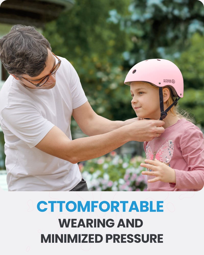 OutdoorMaster Youth & Kids Bike Helmet - Adjustable Multi-Sports Skateboard Helmet with Removable Liners for Balance Bike, Toddler Scooter, One Wheel Hoverboard - Pink - S - Image 2