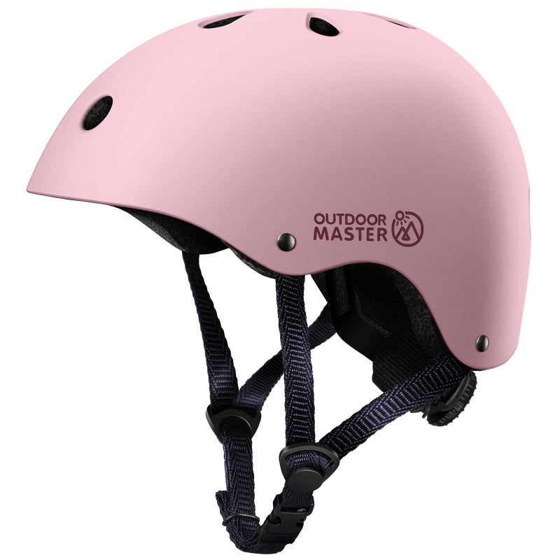 OutdoorMaster Youth & Kids Bike Helmet - Adjustable Multi-Sports Skateboard Helmet with Removable Liners for Balance Bike, Toddler Scooter, One Wheel Hoverboard - Pink - S - Image 1