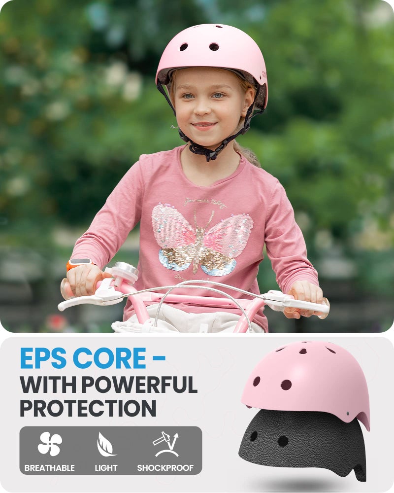 OutdoorMaster Youth & Kids Bike Helmet - Adjustable Multi-Sports Skateboard Helmet with Removable Liners for Balance Bike, Toddler Scooter, One Wheel Hoverboard - Pink - S - Image 5