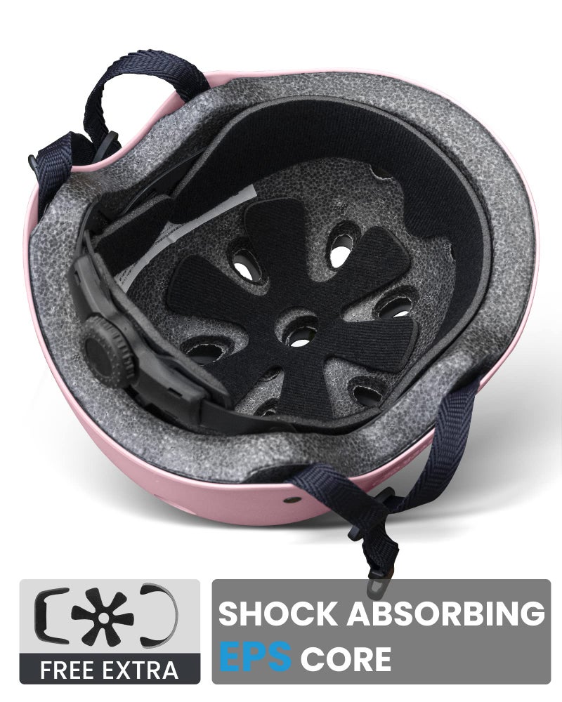 OutdoorMaster Youth & Kids Bike Helmet - Adjustable Multi-Sports Skateboard Helmet with Removable Liners for Balance Bike, Toddler Scooter, One Wheel Hoverboard - Pink - S - Image 4