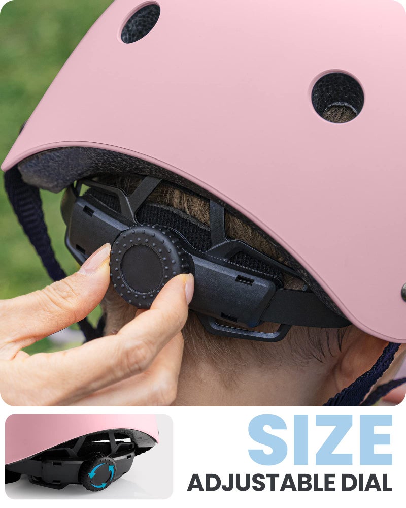 OutdoorMaster Youth & Kids Bike Helmet - Adjustable Multi-Sports Skateboard Helmet with Removable Liners for Balance Bike, Toddler Scooter, One Wheel Hoverboard - Pink - S - Image 3