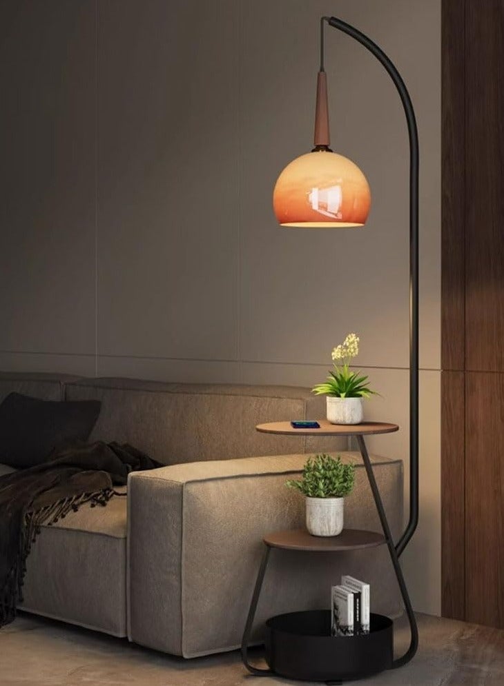 DubaiGallery Stylish 1 Light LED/Incandescent/Fluorescent Buffet Floor Lamp with Timber Shade, Rocker Switch, and Adaptable Height for Home Use, 110V-120V - Image 3