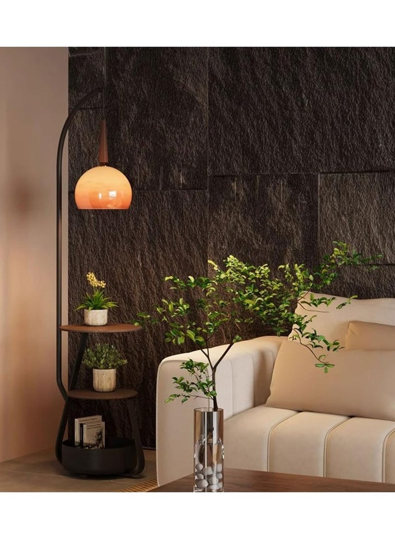 DubaiGallery Stylish 1 Light LED/Incandescent/Fluorescent Buffet Floor Lamp with Timber Shade, Rocker Switch, and Adaptable Height for Home Use, 110V-120V - Image 4