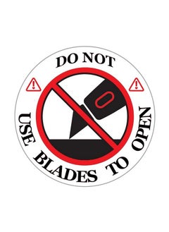 Remarkable Do Not Use Blades To Open Warning Labelsstickers, 3 Round Redwhiteblack Warning Sticker, For Shipping, Handling, Packing, And Moving(300 Labels)  - Image 1
