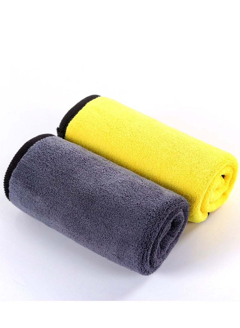 ح واحة عبوة من 6 قطع من مناشف تنظيف السيارات المصنوعة من الألياف الدقيقة، مناشف تنظيف السيارات فائقة الامتصاص سميكة مزدوجة الجوانب، قماش تنظيف السيارات، 30×40 سم - Image 2