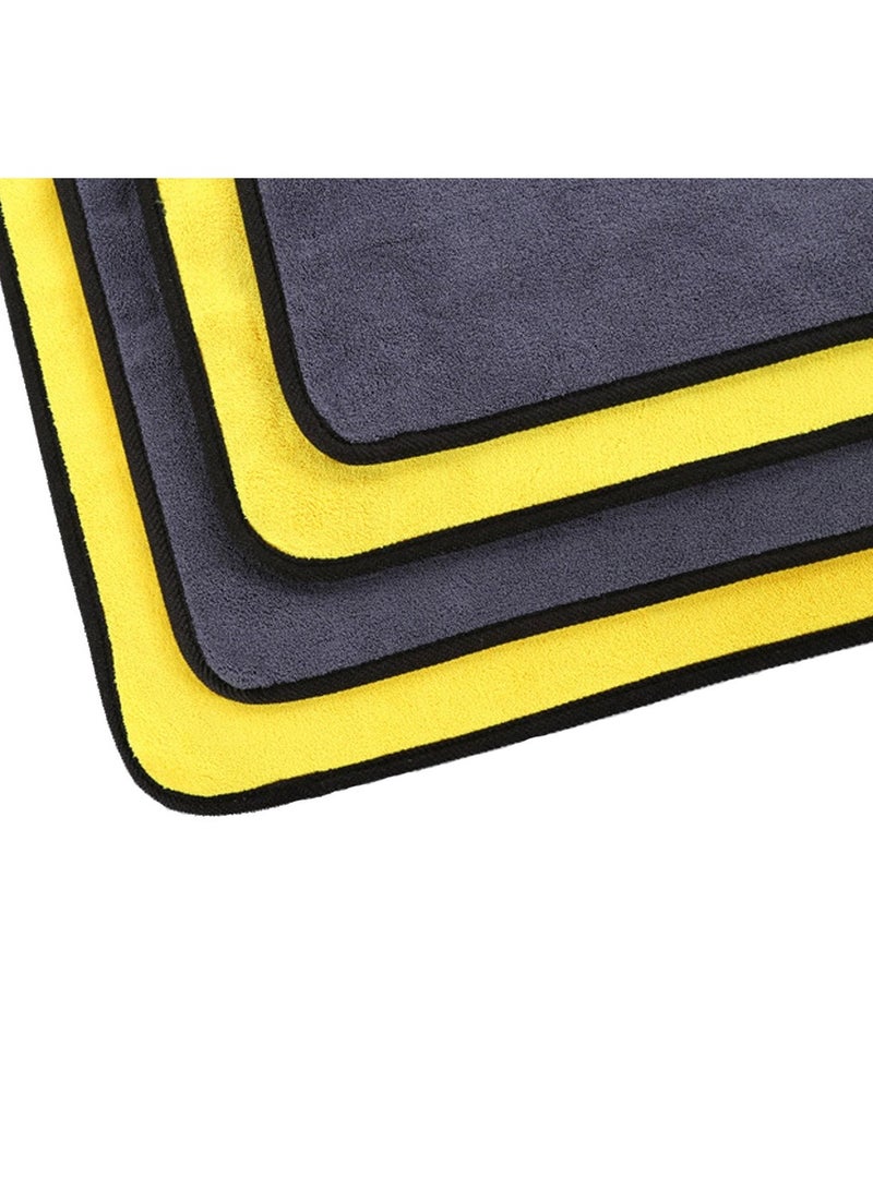 ح واحة عبوة من 6 قطع من مناشف تنظيف السيارات المصنوعة من الألياف الدقيقة، مناشف تنظيف السيارات فائقة الامتصاص سميكة مزدوجة الجوانب، قماش تنظيف السيارات، 30×40 سم - Image 3