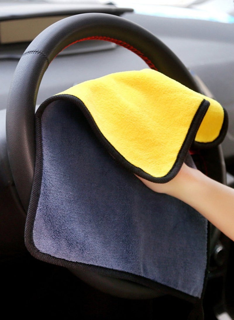 ح واحة عبوة من 6 قطع من مناشف تنظيف السيارات المصنوعة من الألياف الدقيقة، مناشف تنظيف السيارات فائقة الامتصاص سميكة مزدوجة الجوانب، قماش تنظيف السيارات، 30×40 سم - Image 4