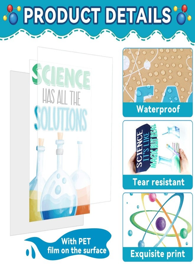 Justforjoyful مجموعة لوحة إعلانات علمية من Justforjoyful، ملصقات علمية، لافتة، ديكور للفصل الدراسي، ديكورات جدارية للفصل الدراسي للمعلمين، قصاصات مختبر العلوم، ديكور لوحة الإعلانات، لوازم مكتبية مدرسية - Image 3