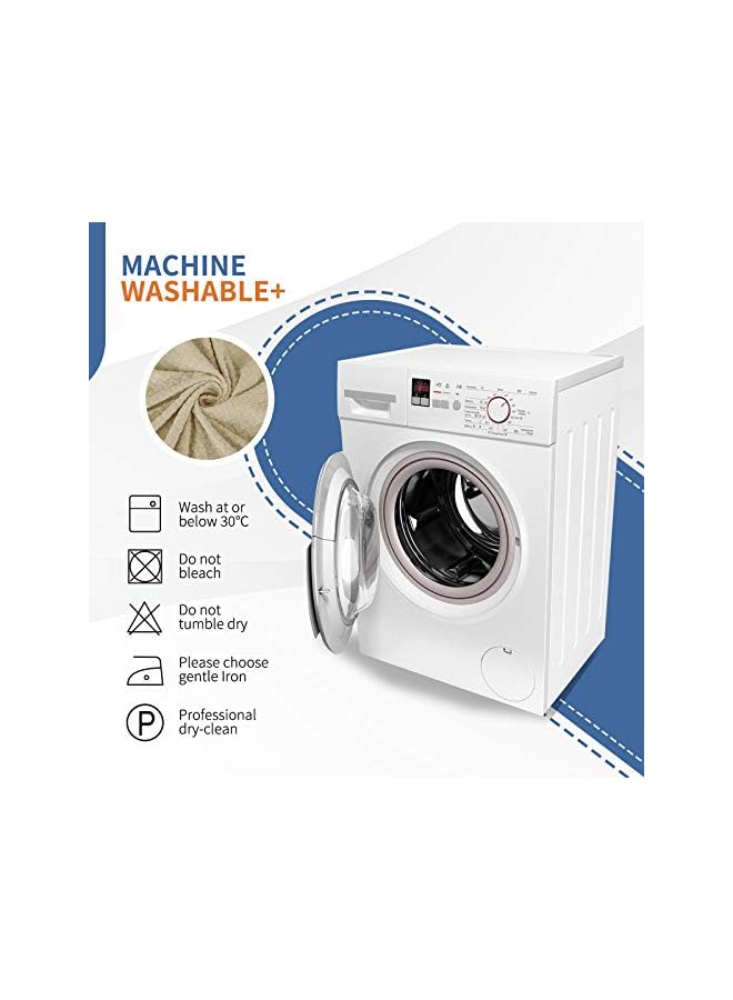 The Bros Creative Jacquard Couch Sofa Covers with 2 pillowcase, Super Stretch Non Slip Sofa Cover for Dogs Pet Elastic Furniture Protector Sofa Slipcovers With Elastic Bottom (3 Seater,Light Beige) - Image 5