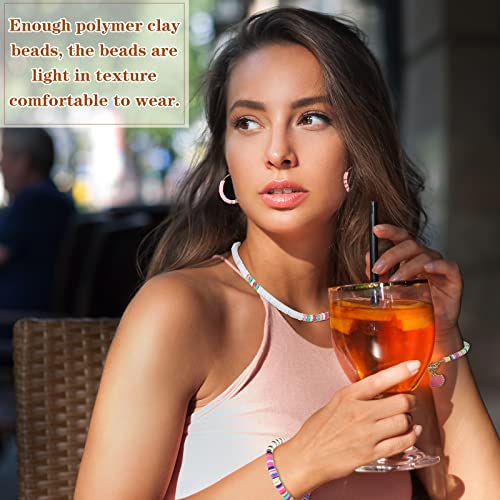 Jadive 22800 Pieces 60 Strands Polymer Clay Beads 6 mm Round Flat Beads for Bracelets Necklace Jewelry Making DIY Crafts, Assorted Colors - Image 3