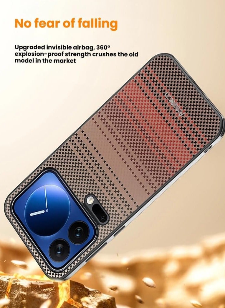 general Protective Case Compatible with Xiaomi 17 Pro Drop-Resistant Durable Woven Fiber Lens Cover Hard Phone Protective Case - Image 2