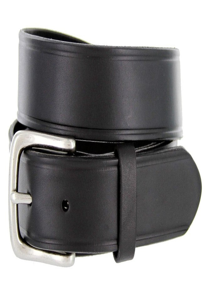 Joe's Solid 100% Leather Uniform Work Genuine Leather Jean Belt 32mm or 1-1/4" Wide (42, Black)