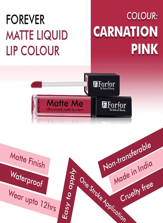 فور فور FORFOR® Forever Matte Long Lasting | Waterproof | Liquid Matte Lip Color Combo of 3 (Maron Mon Maroon, Carnation Pink, Angel Red) - Image 5