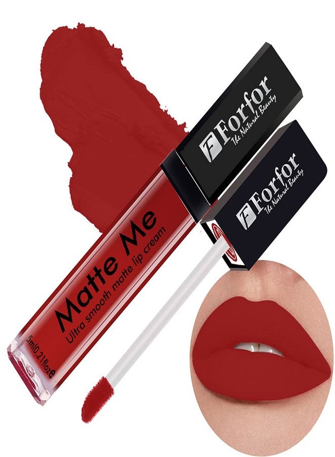 فور فور FORFOR® Forever Matte Long Lasting | Waterproof | Liquid Matte Lip Color Combo of 3 (Maron Mon Maroon, Carnation Pink, Angel Red) - Image 4