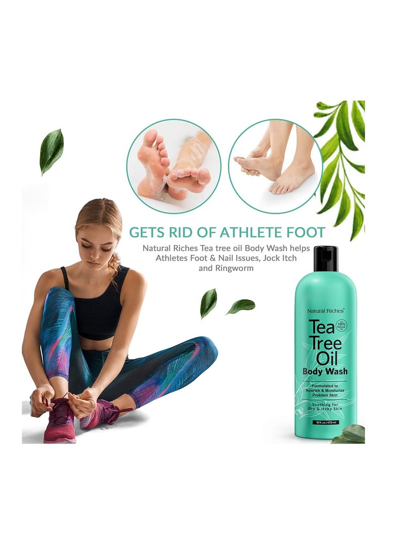 Natural Riches Natural Riches Tea Tree Oil Body Wash, 16 fl oz - Soothing, Calming, and Hydrating for Normal, Combination, Sensitive, Oily, and Dry sensitive skin bodywash  - Image 2