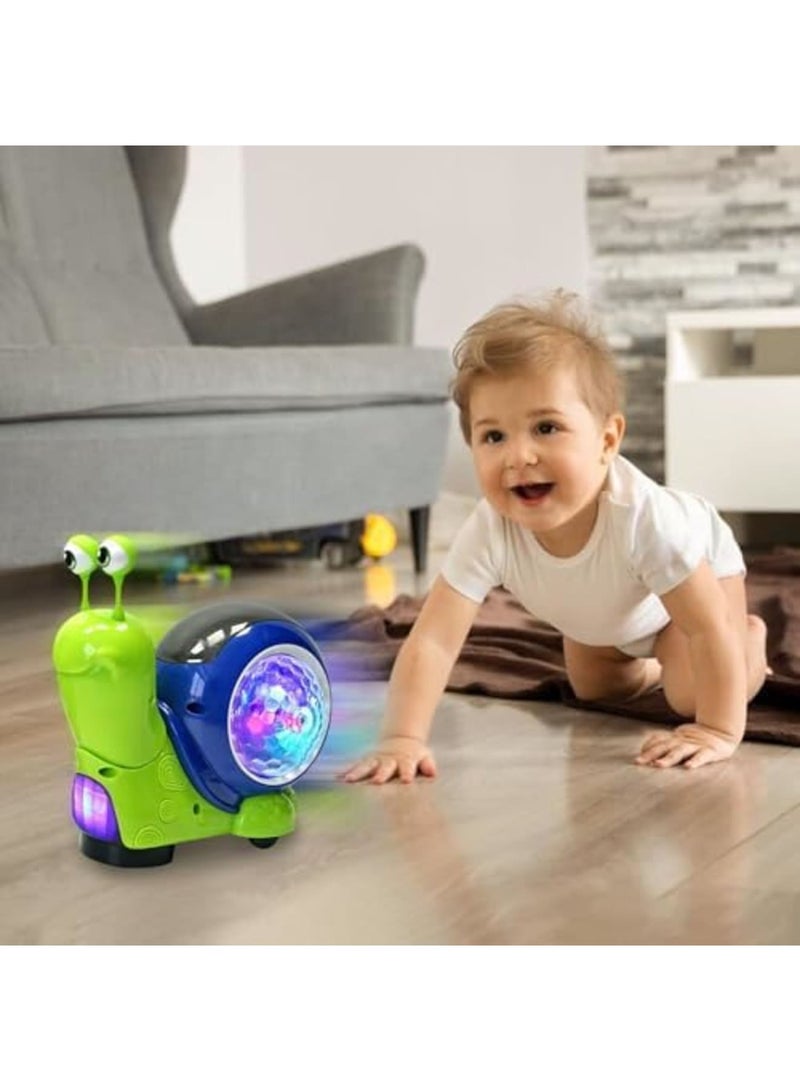 SYOSI 2024 Electric Luminous Musical Snail - Interactive Crawling Sensory Toy with Light-Up Music Features for 6 9 12 Months Toddlers, Home Use - Green - Image 4