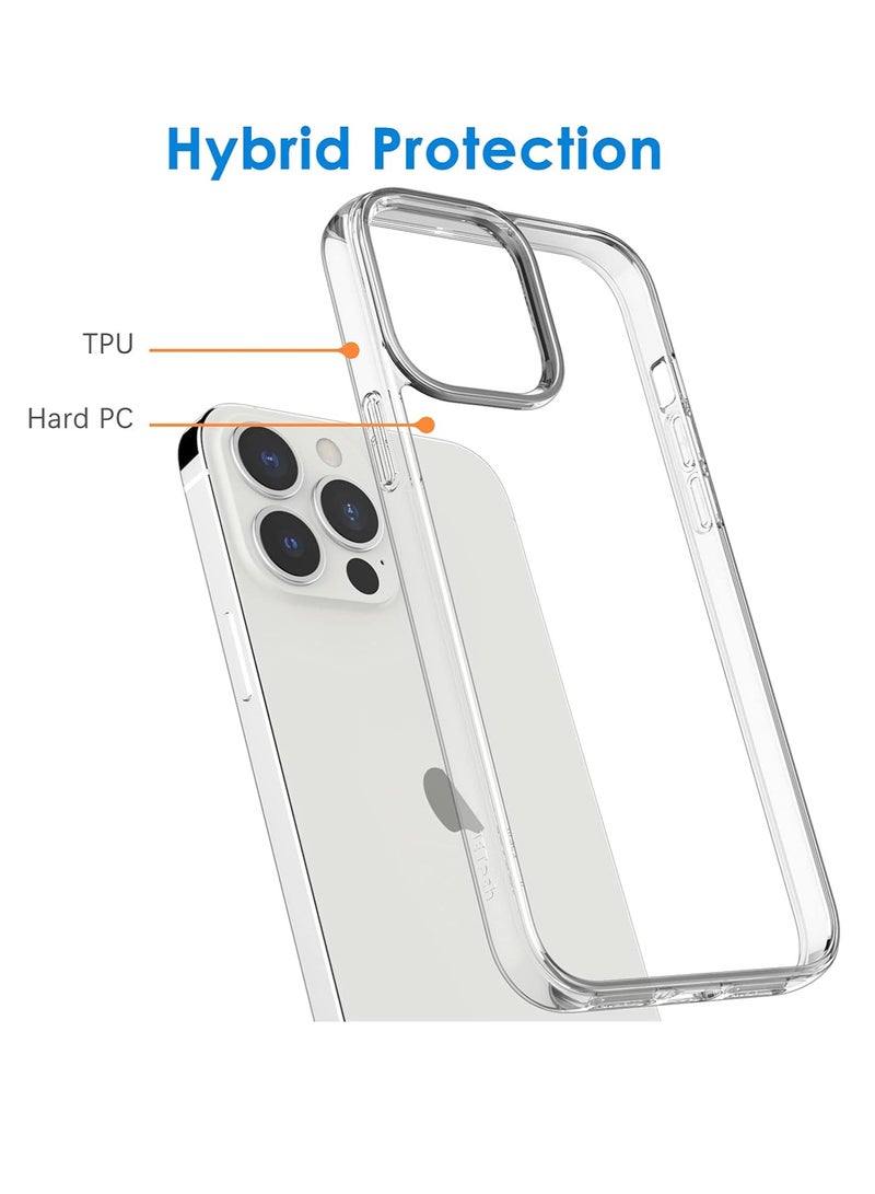 جي تيك حافظة لهاتف آيفون 13 برو مقاس 6.1 بوصة غير صفراء مقاومة للصدمات غطاء خلفي شفاف مضاد للخدش - Image 2