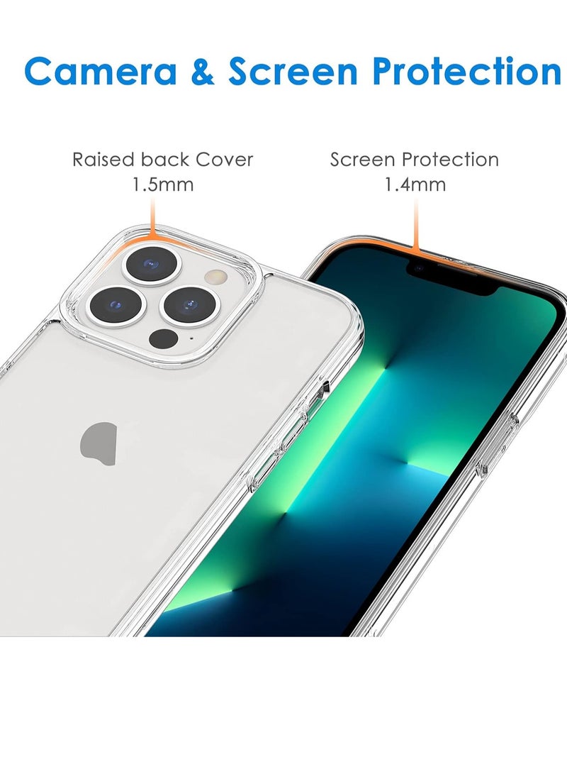 جي تيك حافظة لهاتف آيفون 13 برو مقاس 6.1 بوصة غير صفراء مقاومة للصدمات غطاء خلفي شفاف مضاد للخدش - Image 4