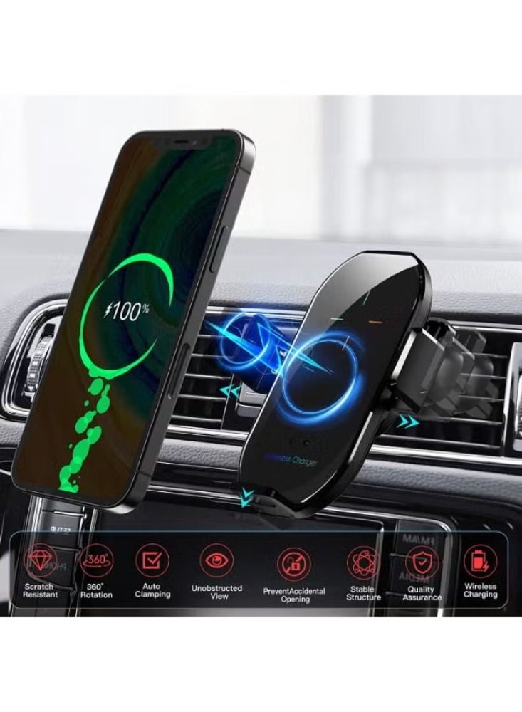 Dream Zone Wireless Car Mount Qi Fast Charging Auto Clamping Cell Phone Holders - Image 1