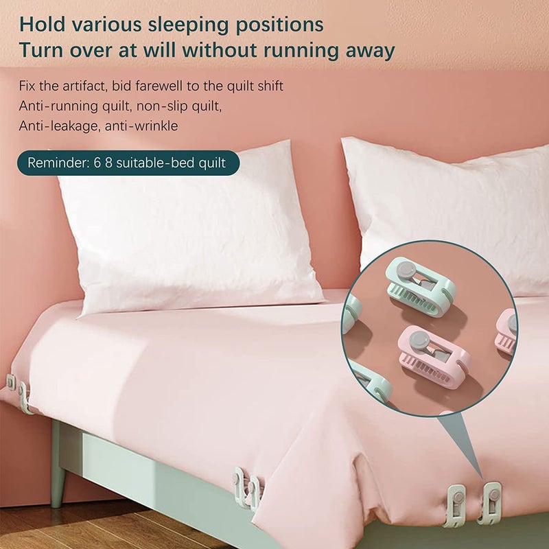 HGC 10 PCS Duvet Clips, Needle Clip Free Duvet Cover Clip, Bed Sheet Grippers Clip to Keep Duvet in Place, High Elasticity Non-Slip Comforter Holder Fasteners Clamp for Blanket/Bed Sheet/Mattress/Covers. - Image 5