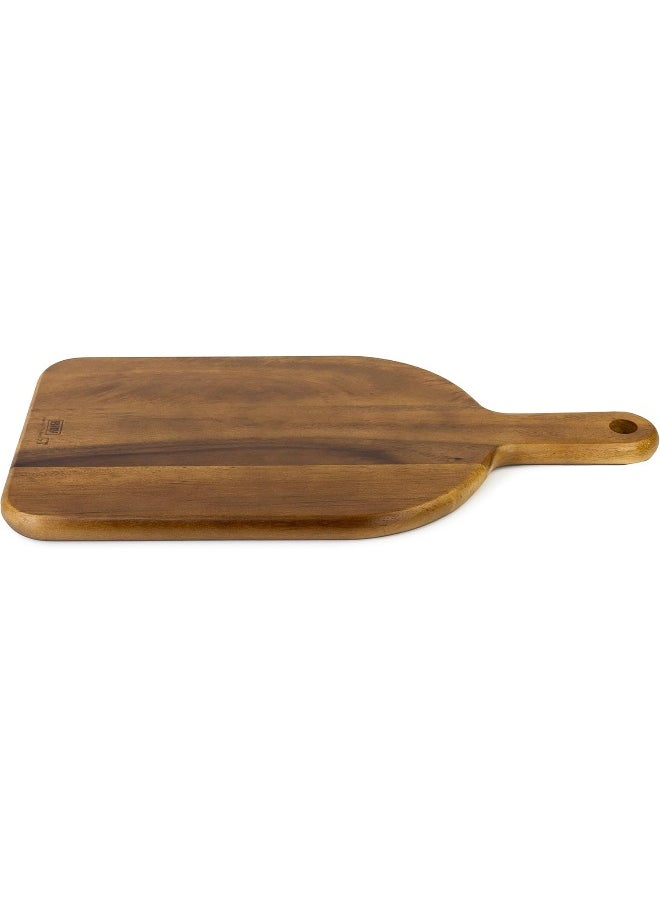 BILLI - Billi Acacia Wood Cutting Board with Handle for Kitchen Wooden Chopping Board Countertop for Kitchen Paddle Cutting Board for Meat Bread Serving Tray Board Charcuterie Board Cutting Board - Image 1