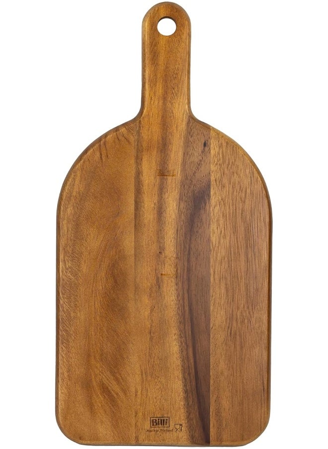 BILLI - Billi Acacia Wood Cutting Board with Handle for Kitchen Wooden Chopping Board Countertop for Kitchen Paddle Cutting Board for Meat Bread Serving Tray Board Charcuterie Board Cutting Board - Image 1