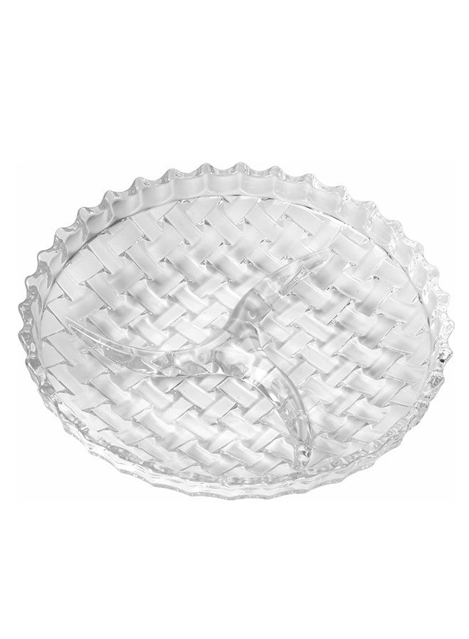 جوزيل طبق فاكهة زجاجي فاخر دائري مقاس 22.6 سم شفاف