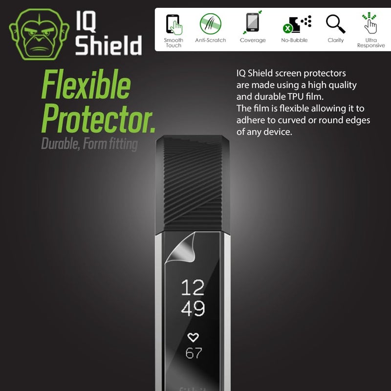 IQShield Screen Protector Compatible with Fitbit Alta HR (2017 Alta 2016 Ace 2018)(6-Pack) Anti-Bubble Clear TPU Film - Image 3