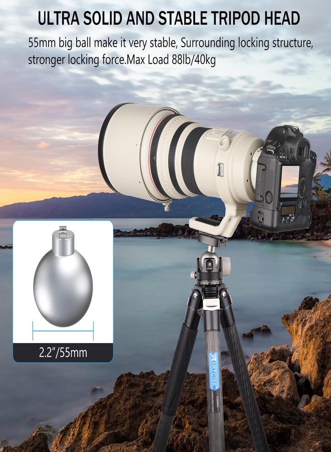 ARTCISE 55mm Low Profile Ball Head Tripod Ball Head ARTCISE KB55 Heavy Duty Tripod Head All Metal CNC Machining with Three 1/4" Quick Release Plates for Tripod, Monopod, DSLR, Camcorder, Max Load 88lbs /40kg - Image 3