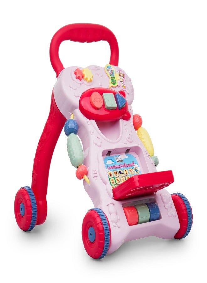 JoyRide Step ‘n’ Play Push Walker for Kids|Activity Walker with Music for Toddlers| Multi Activity Toy|Interactive Learning Toy for 6 to 36 Months Girls/Boys (RED) - Image 1