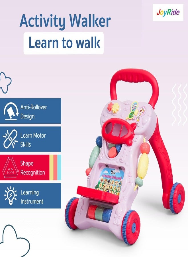JoyRide Step ‘n’ Play Push Walker for Kids|Activity Walker with Music for Toddlers| Multi Activity Toy|Interactive Learning Toy for 6 to 36 Months Girls/Boys (RED) - Image 3