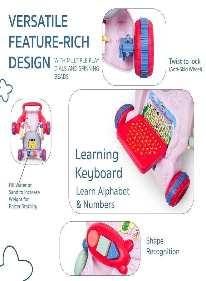 JoyRide Step ‘n’ Play Push Walker for Kids|Activity Walker with Music for Toddlers| Multi Activity Toy|Interactive Learning Toy for 6 to 36 Months Girls/Boys (RED) - Image 5