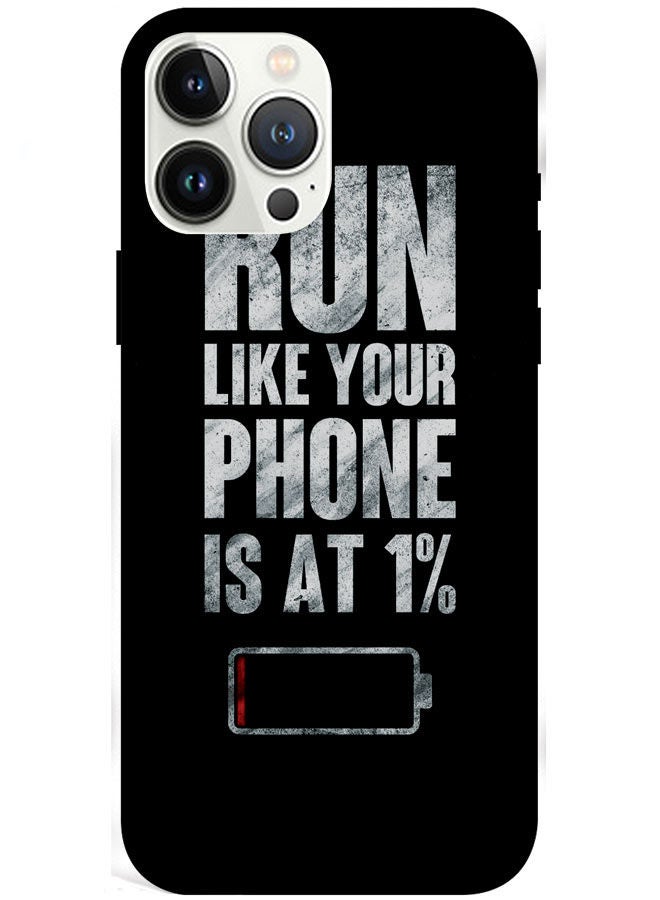 EYE CATCH iPhone 13 Pro 6.1" Protective Case Cover Smart Series for iPhone 13 Pro Run Like Your Phone Is At 1%  - Image 1