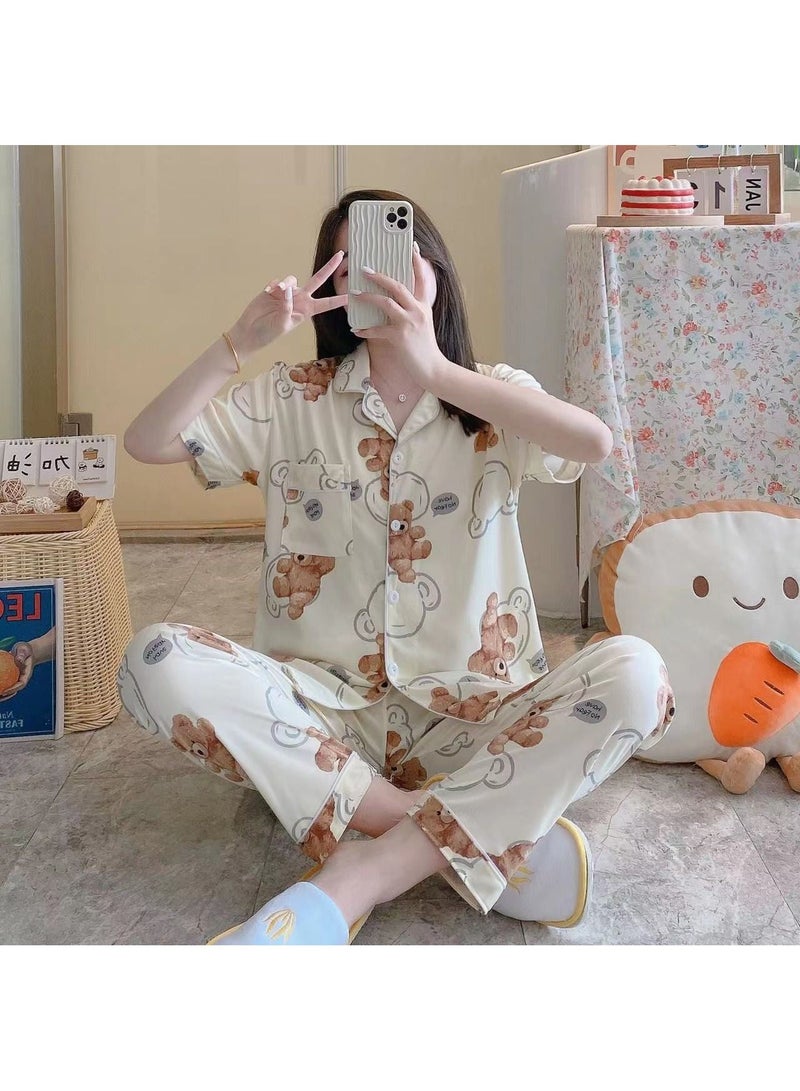 DubaiGallery Women's Pack Of 2 Top And Bottom Pyjama Set