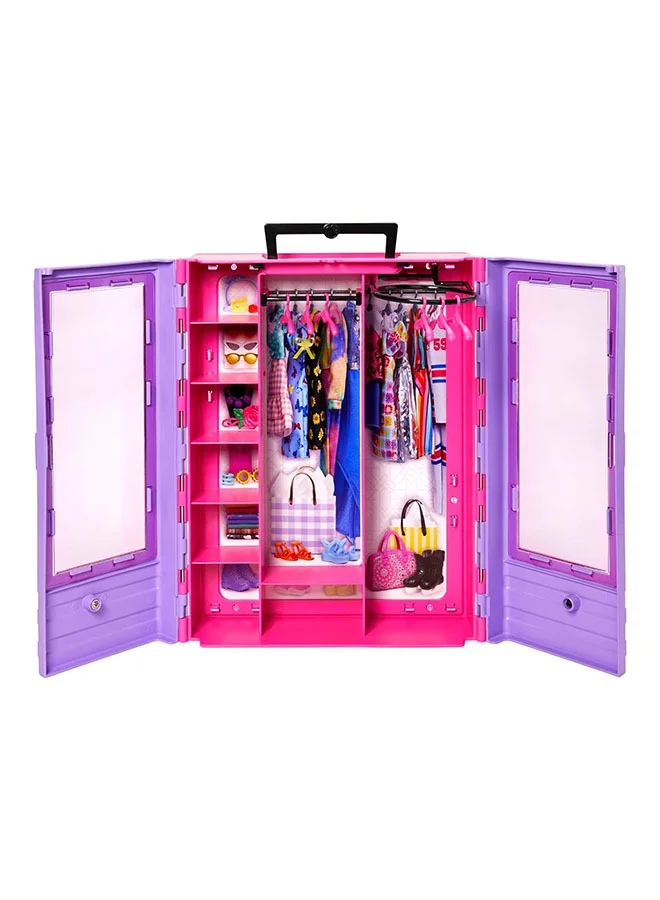 Barbie Ultimate Closet Wardrobe with Over 15 Clothes and Accessories Set with 1 Doll, Gift for Children, Toys from 3 Years, HJL66