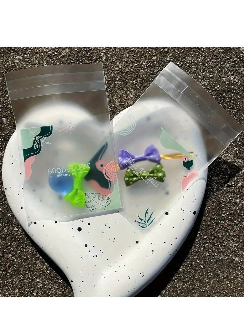 SHAOZHEN 200pcs Ziplock Candy Bag, Gift Bag, Small Biscuit Pastry Packaging Bag, Small Object Decoration Bag 7cm×10cm Eid Mubarak - Image 2