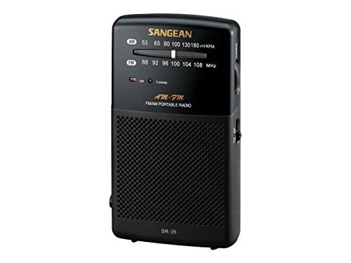 Sangean SR-35 AM/FM Analog Pocket Radio with Built-in Speaker, Black - Image 3
